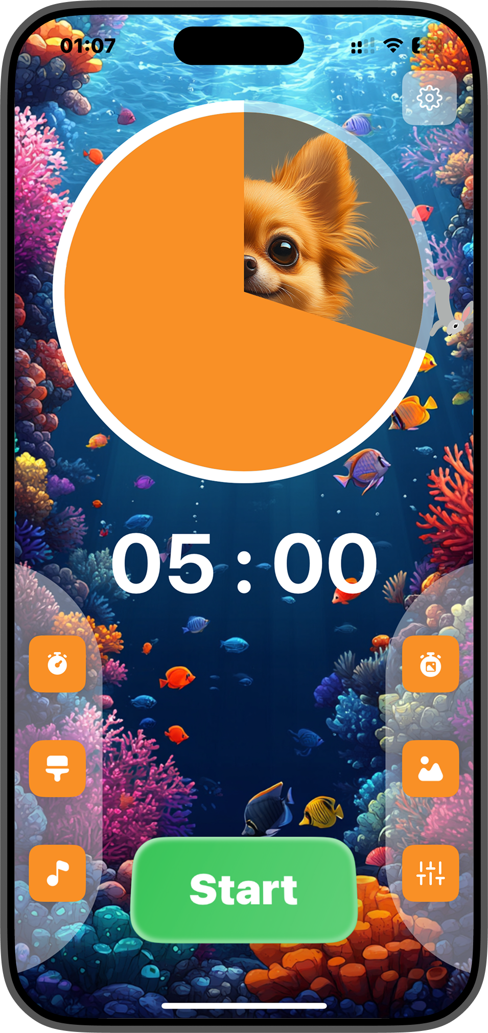 Visual Timer for Kids app main screen